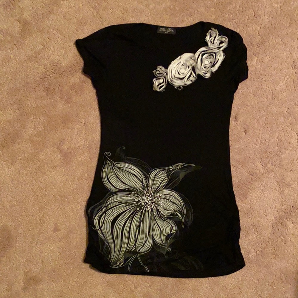 Bizz girl soft stretch T-shirt with embellishment